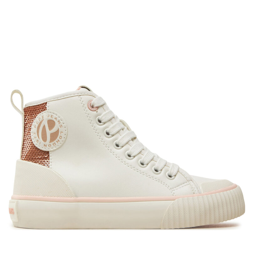 Кецове Pepe Jeans Ottis Young G PGS30608 Бял цвят на ниска цена