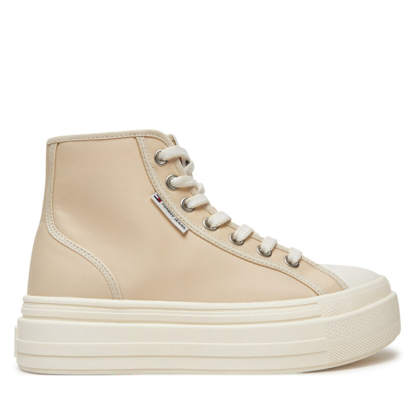 Кецове Tommy Jeans Foxing EN0EN02704 Бежов цвят на ниска цена