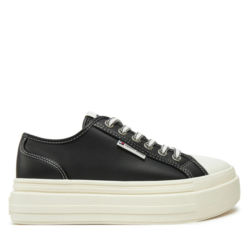 Кецове Tommy Jeans Foxing EN0EN02714 Черен цвят на ниска цена