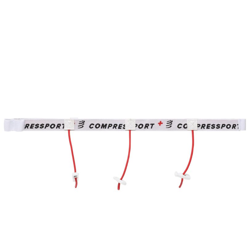 Колан-чантичка за спортуване Compressport Race Belt CU00013B Бял цвят на ниска цена