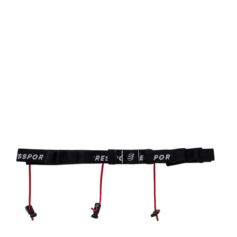 Колан-чантичка за спортуване Compressport Race Number Belt CU00013B Черен цвят на ниска цена