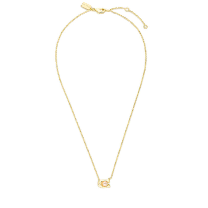 Колие Coach Pearl Signature C Pendant Necklace 37341916GLD651 Златист цвят на ниска цена