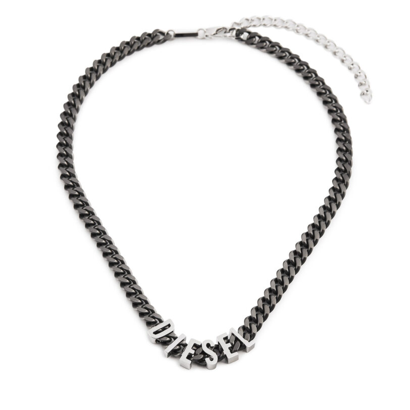 Колие Diesel Font Chain DX1487060 Черен цвят на ниска цена