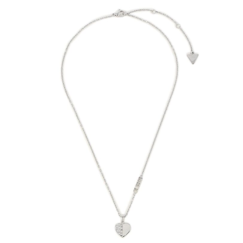 Колие Guess Lovely Guess JUBN03 035JW Сребърно родиево покритие цвят на ниска цена