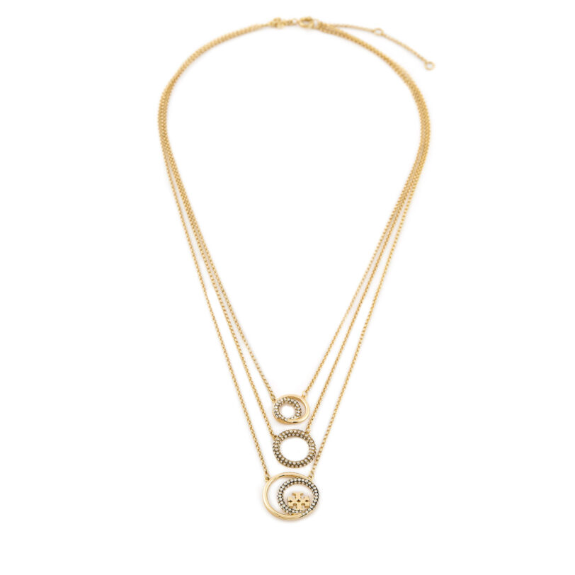 Колие Tory Burch Miller Pave Layered 163733 Златист цвят на ниска цена