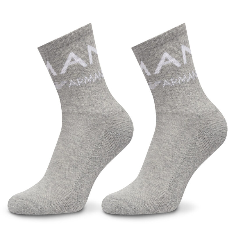 Комплект 2 чифта дълги чорапи дамски Emporio Armani Underwear 292303 4F227 00948 Сив цвят на ниска цена