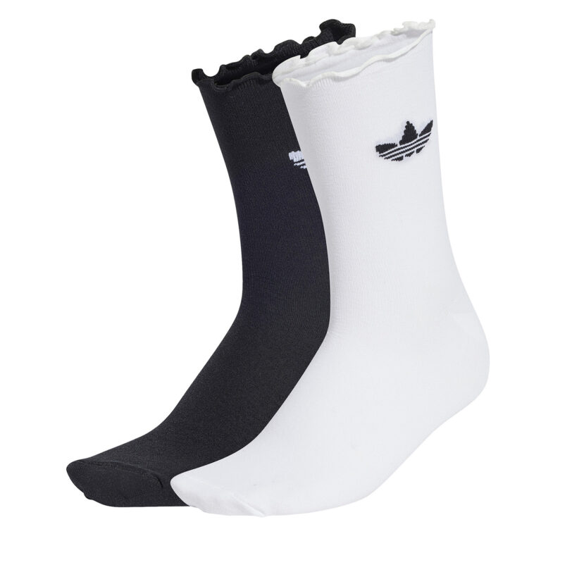 Комплект 2 чифта дълги чорапи дамски adidas Ruffle Sock 2P JD5623 Бял цвят на ниска цена
