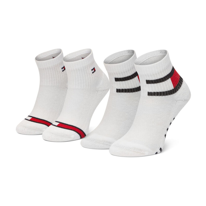 Комплект 2 чифта дълги чорапи детски Tommy Hilfiger 100002319 Бял цвят на ниска цена