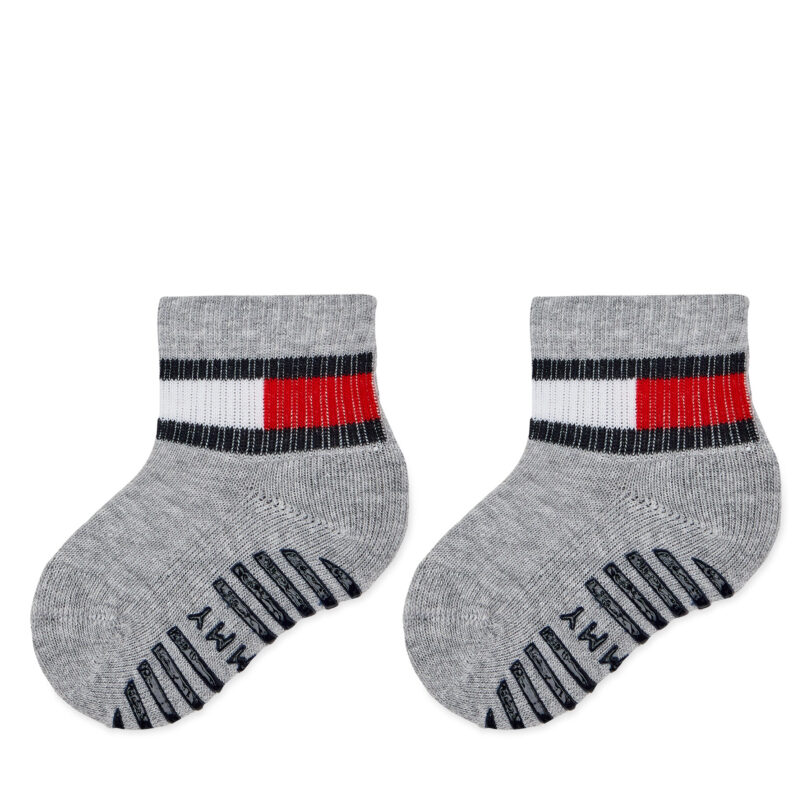 Комплект 2 чифта дълги чорапи детски Tommy Hilfiger 701226500 Сив цвят на ниска цена