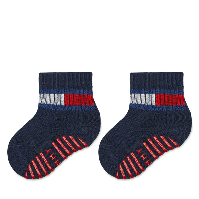 Комплект 2 чифта дълги чорапи детски Tommy Hilfiger 701226500 Тъмносин цвят на ниска цена