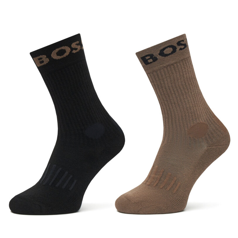 Комплект 2 чифта дълги чорапи мъжки BOSS 2P Rs Sport CC 50469747 Черен цвят на ниска цена