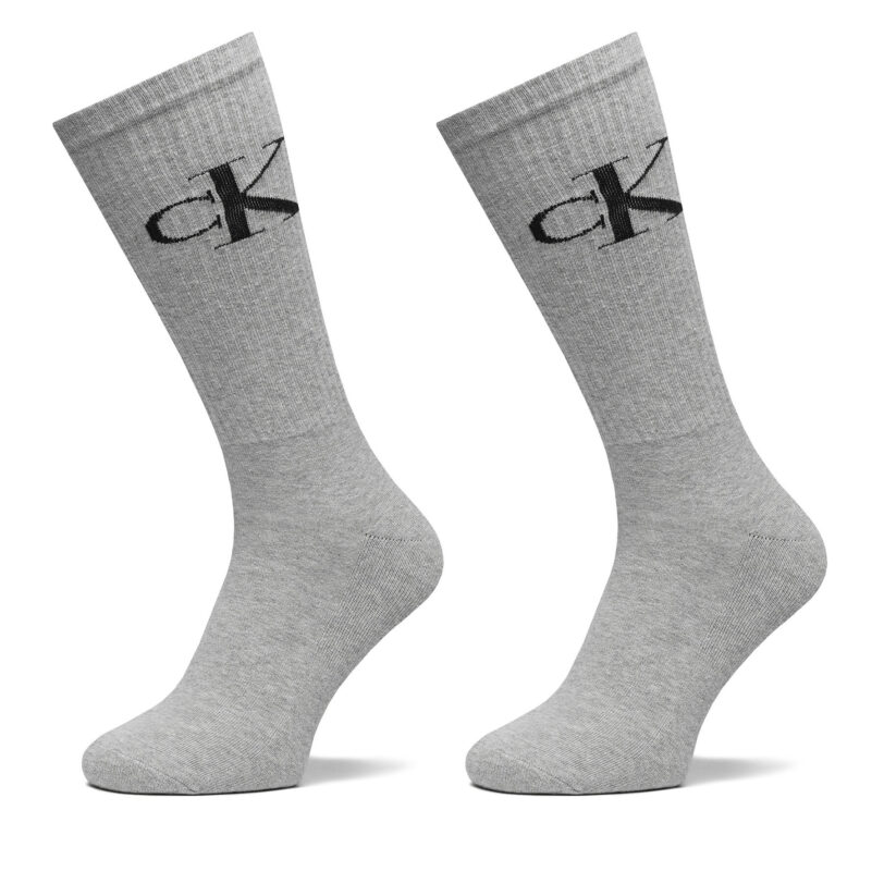 Комплект 2 чифта дълги чорапи мъжки Calvin Klein Jeans 701228802 Сив цвят на ниска цена