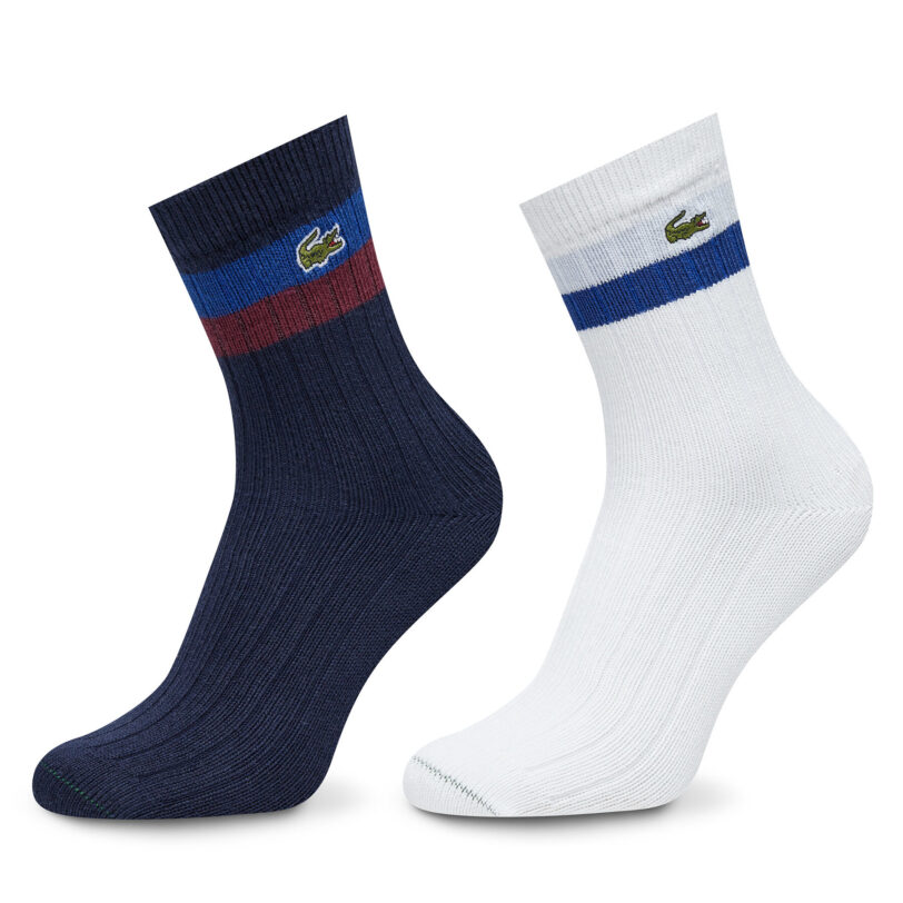 Комплект 2 чифта дълги чорапи мъжки Lacoste RA4241 Цветен цвят на ниска цена
