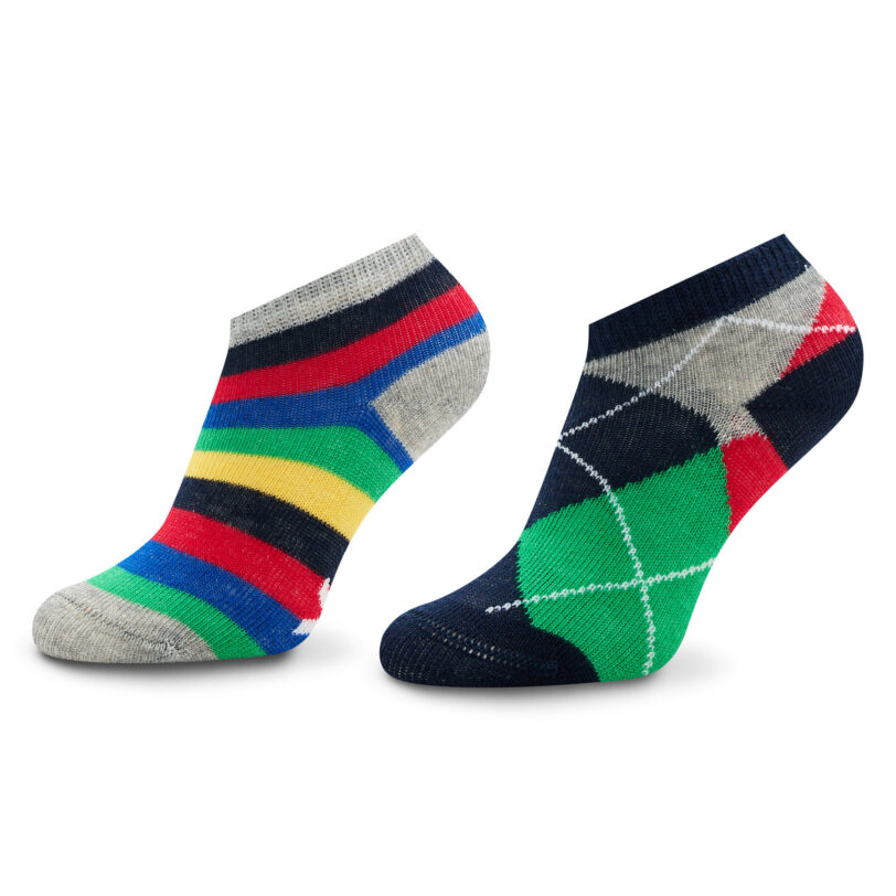 Комплект 2 чифта къси чорапи детски United Colors Of Benetton 6AO30701O 903 Цветен цвят на ниска цена