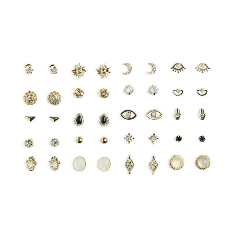 Комплект 20 чифта обеци Pieces Pclona Mega Pack Earrings D2d 17153167 Златист цвят на ниска цена