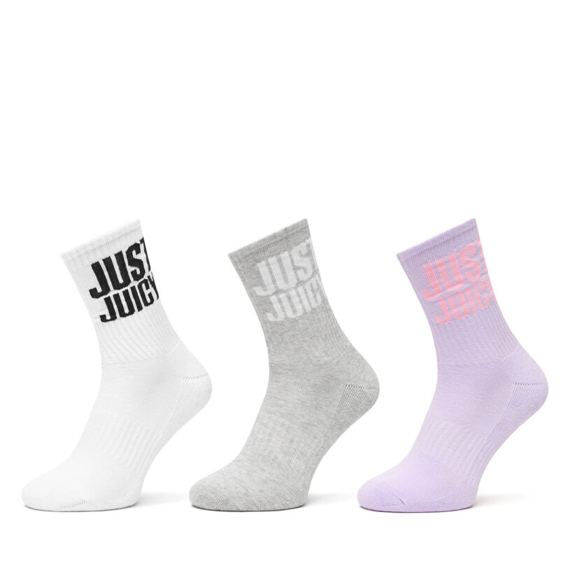 Комплект 3 чифта дълги чорапи дамски Juicy Couture Just Juicy JCAXS225706 Цветен цвят на ниска цена