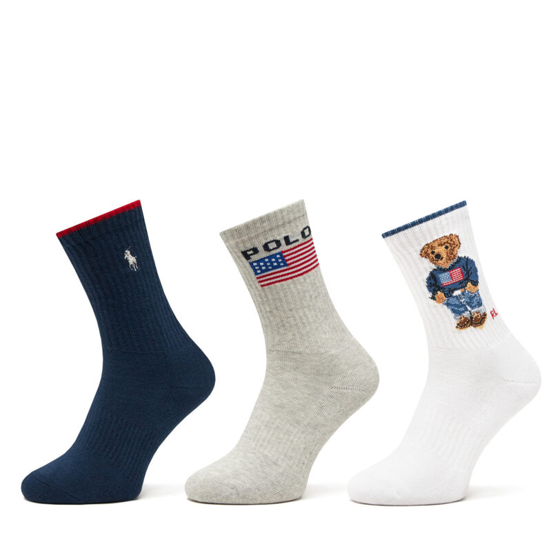Комплект 3 чифта дълги чорапи дамски Polo Ralph Lauren 455968680001 Цветен цвят на ниска цена
