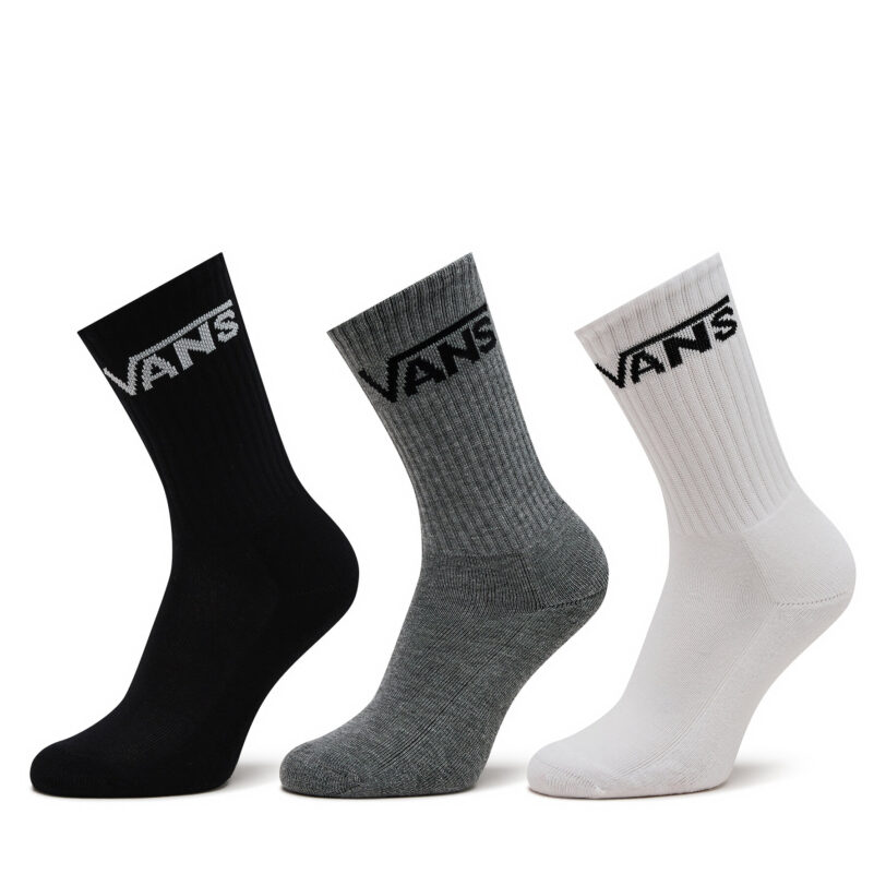 Комплект 3 чифта дълги чорапи дамски Vans Classic Crew Boys VN000XNQIZH Бял цвят на ниска цена