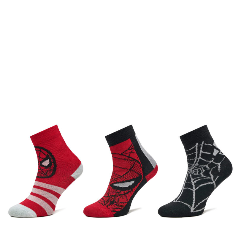 Комплект 3 чифта дълги чорапи детски adidas Marvel Spider-Man JG5787 Червен цвят на ниска цена
