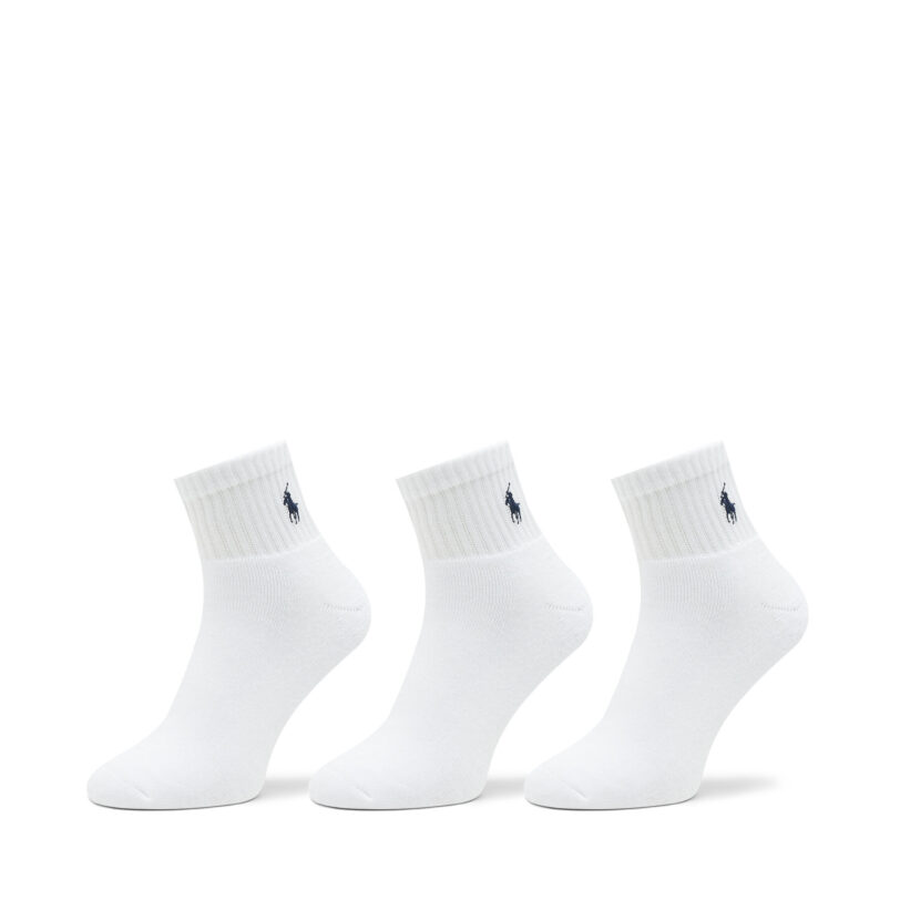 Комплект 3 чифта дълги чорапи мъжки Polo Ralph Lauren 449655220003 Бял цвят на ниска цена