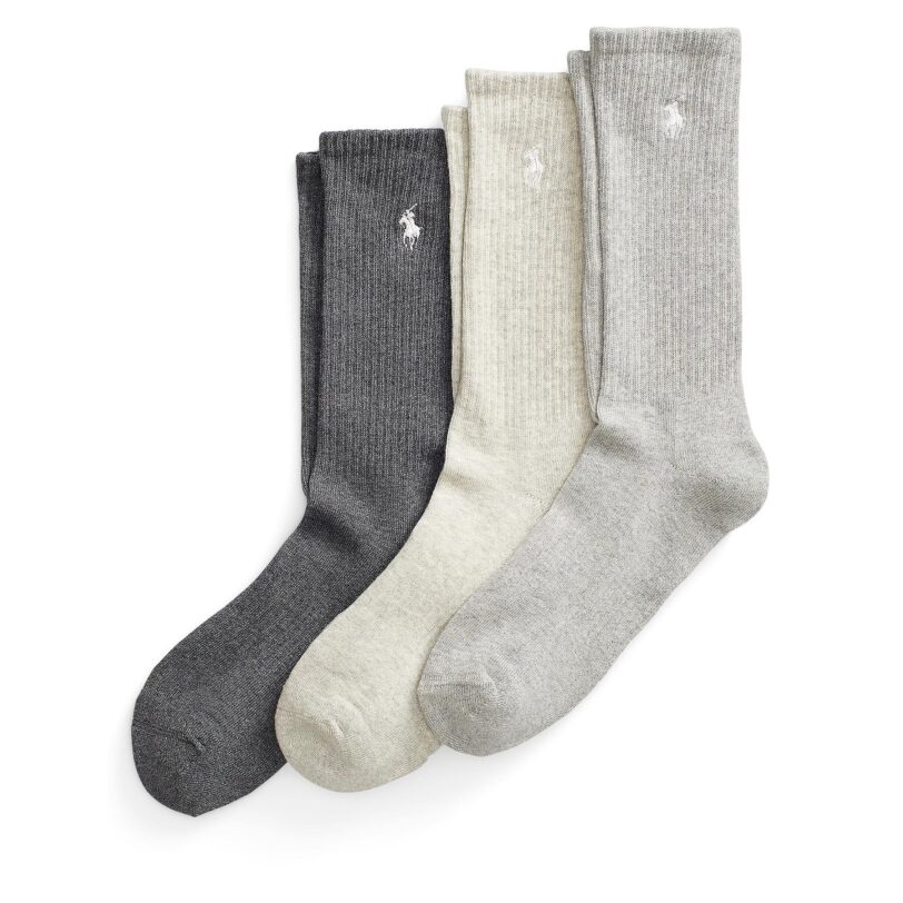 Комплект 3 чифта дълги чорапи мъжки Polo Ralph Lauren 449875584002 Сив цвят на ниска цена