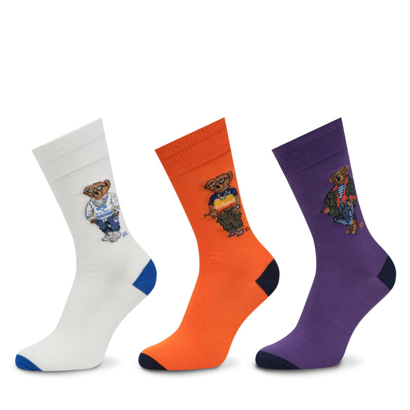 Комплект 3 чифта дълги чорапи мъжки Polo Ralph Lauren 449973050001 Цветен цвят на ниска цена