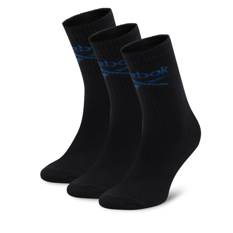Комплект 3 чифта дълги чорапи мъжки Reebok R0258-SS24 (3-pack) Черен цвят на ниска цена
