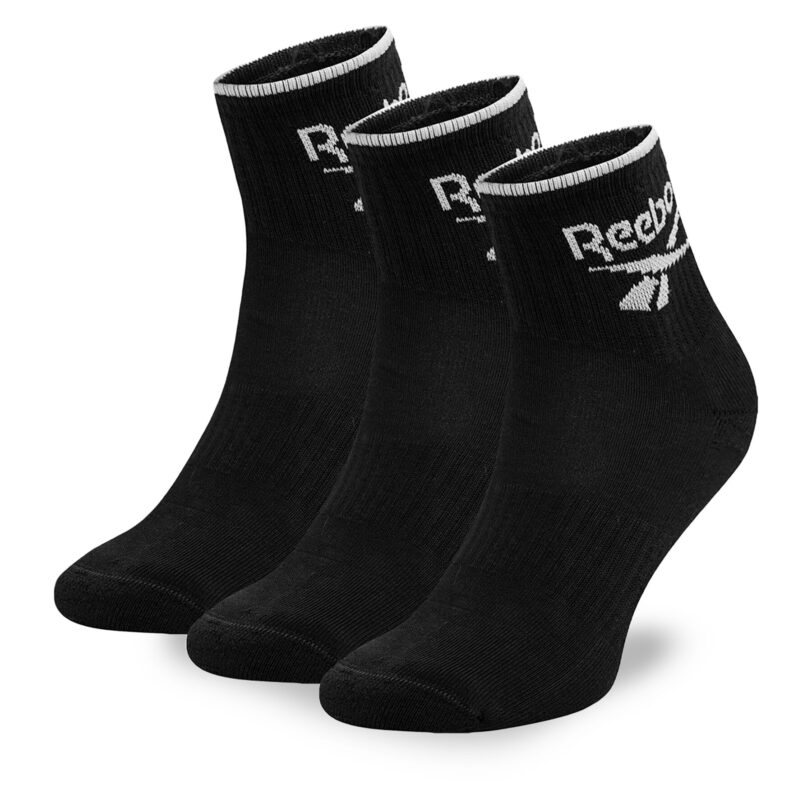 Комплект 3 чифта дълги чорапи мъжки Reebok R0362-SS24 (3-pack) Черен цвят на ниска цена