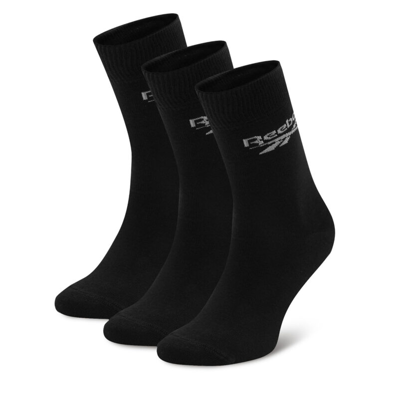 Комплект 3 чифта дълги чорапи мъжки Reebok R0367-SS24 (3-pack) Черен цвят на ниска цена