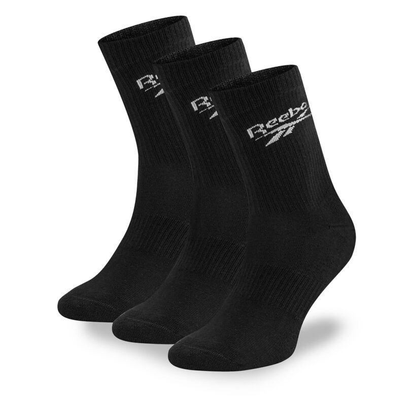Комплект 3 чифта дълги чорапи мъжки Reebok R0452-SS24 (3-pack) Черен цвят на ниска цена