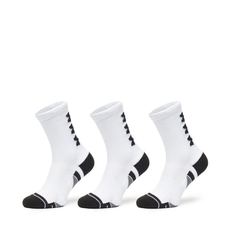 Комплект 3 чифта дълги чорапи мъжки Under Armour UA Perform Tech 3p Crew 1379515 Бял цвят на ниска цена