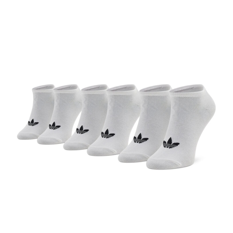 Комплект 3 чифта къси чорапи унисекс adidas Trefoil Liner S20273 Бял цвят на ниска цена