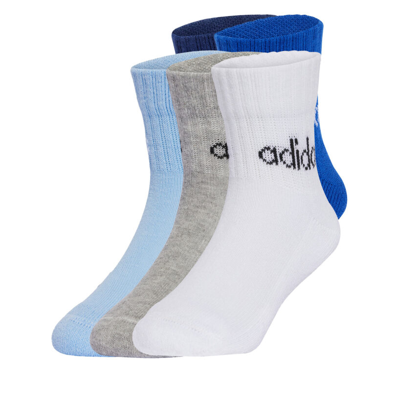 Комплект 5 чифта дълги чорапи детски adidas Kids Lin Ank 5P JF8542 Цветен цвят на ниска цена