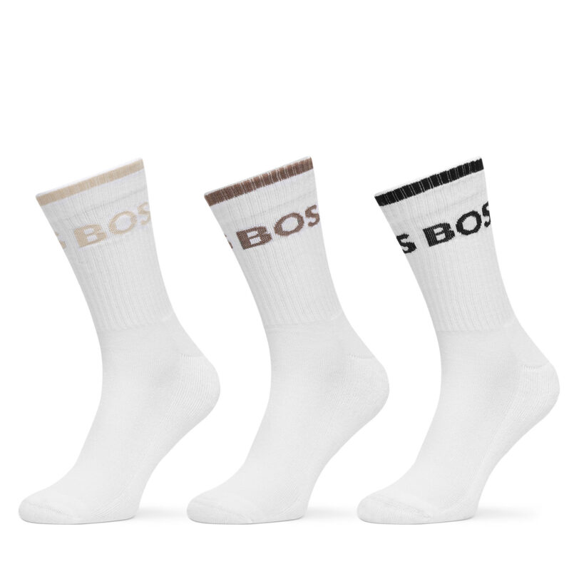 Комплект 6 чифта дълги чорапи мъжки BOSS 50510168 Бял цвят на ниска цена