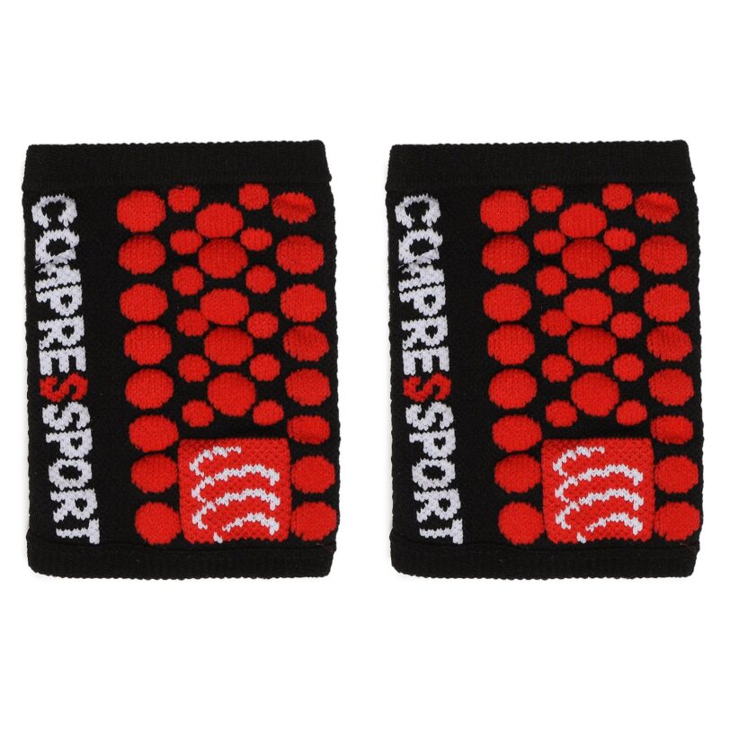 Комплект ленти за ръка Compressport Sweatbands 3D.Dots WSTV2 Черен цвят на ниска цена