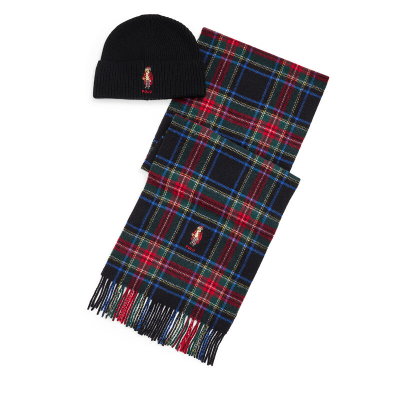 Комплект шал и шапка Polo Ralph Lauren 449959531001 Цветен цвят на ниска цена