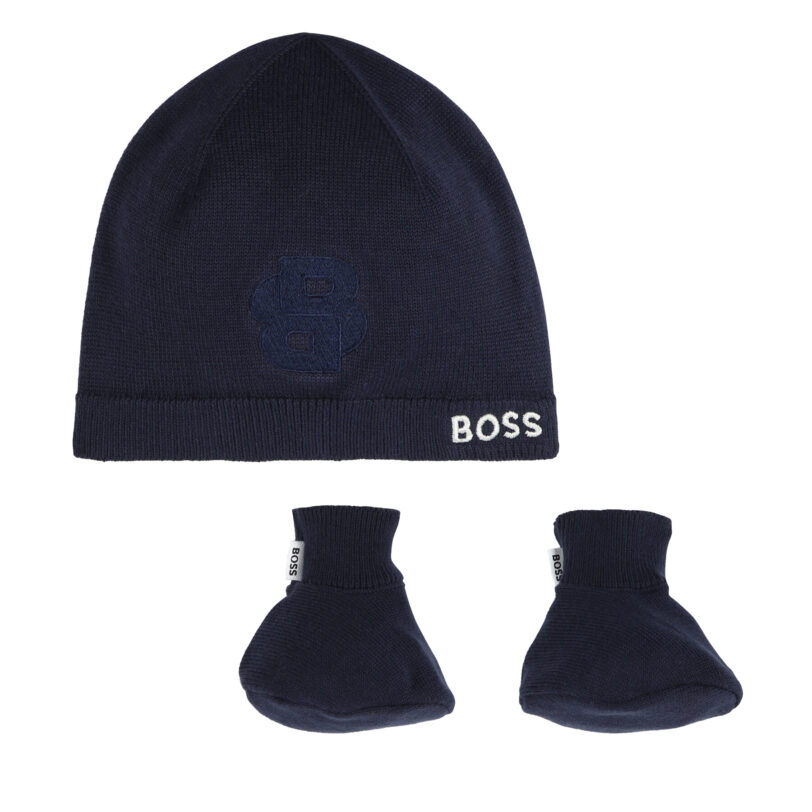 Комплект шапка и чорапи Boss J51633 Тъмносин цвят на ниска цена
