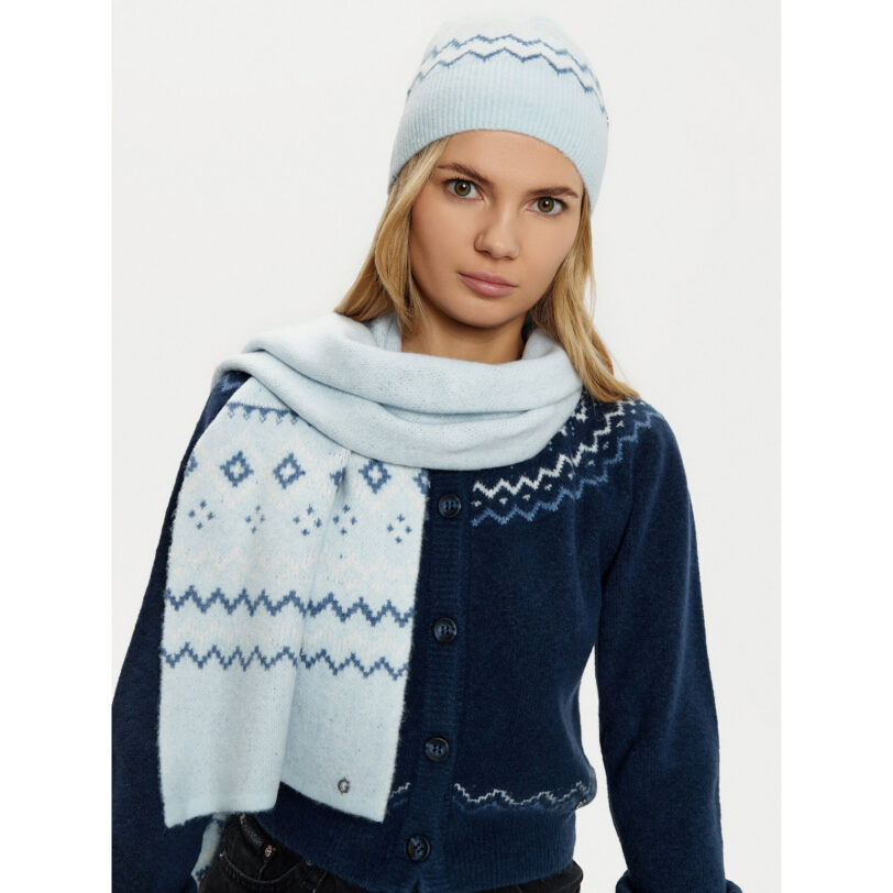 Комплект шапка и шал тип комин Guess W5PZ18 Z3LQ0 Син цвят на ниска цена