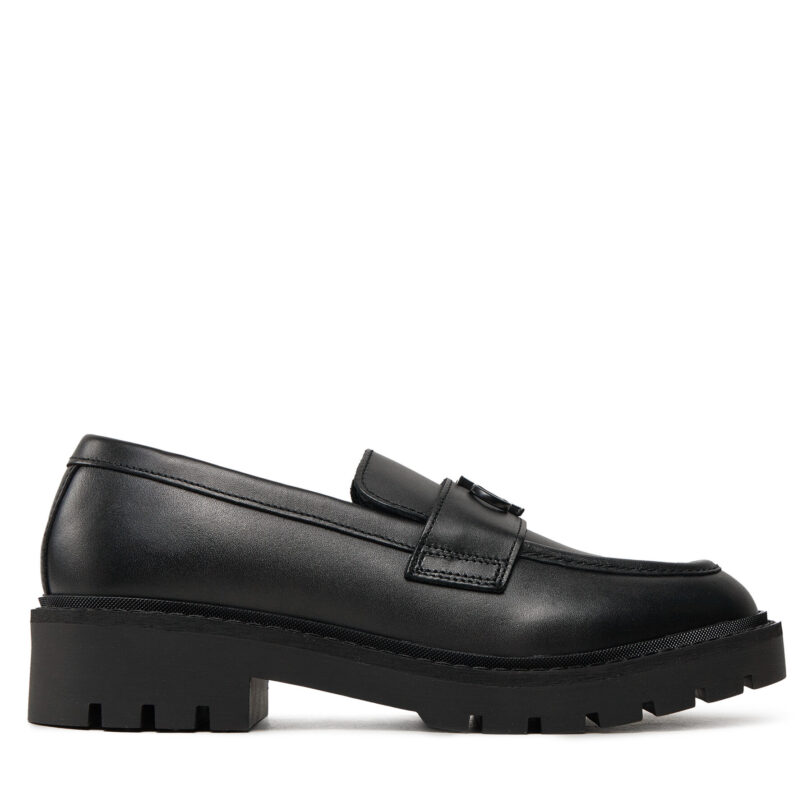 Лоуфъри Calvin Klein Jeans Flatform Loafer Hw Mg Lth YW0YW01682 Черен цвят на ниска цена