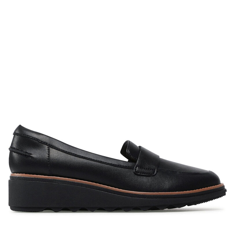 Лоуфъри Clarks Sharon Gracie 261568164 Черен цвят на ниска цена