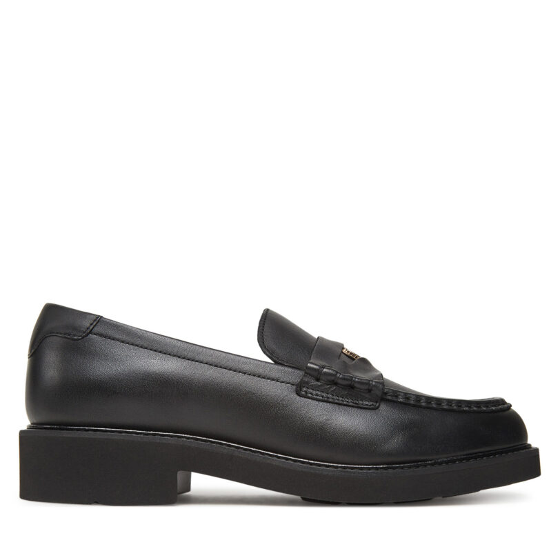 Лоуфъри Tommy Hilfiger Crest Squarish Toe Penny Loafer FW0FW08633 Черен цвят на ниска цена