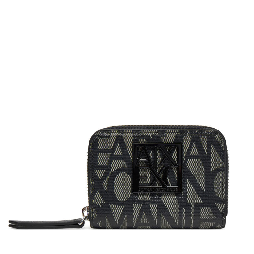 Малък дамски портфейл Armani Exchange XW001608 AF15324 M2008 Черен цвят на ниска цена
