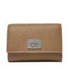 Малък дамски портфейл Calvin Klein Ck Plaque Small Trifold W/Zip K60K612834 Сив цвят на ниска цена