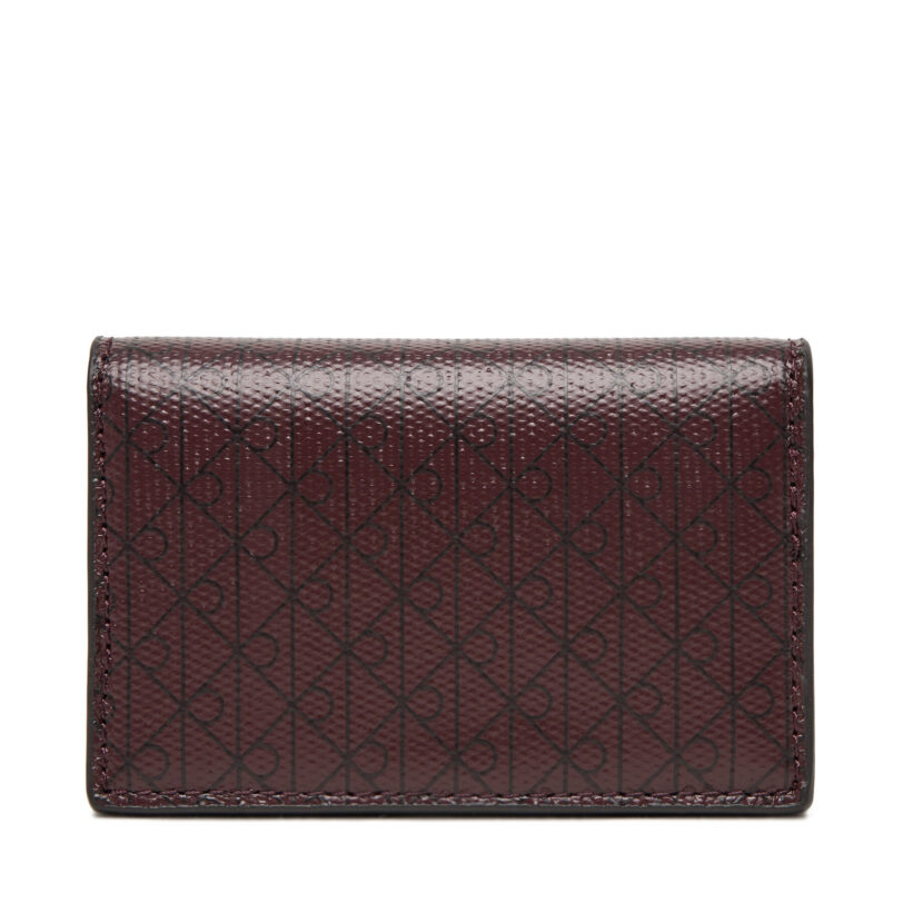 Малък дамски портфейл Calvin Klein Emblem Aop Accordion Cardcase LV04F1083G Бордо цвят на ниска цена