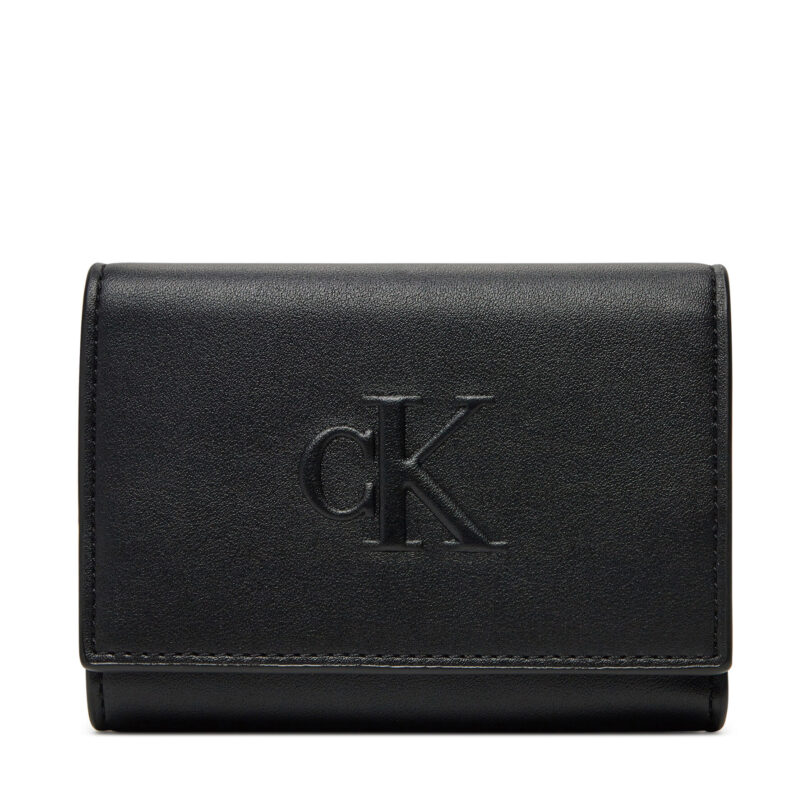 Малък дамски портфейл Calvin Klein Jeans LV04K1078G Черен цвят на ниска цена