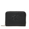 Малък дамски портфейл Calvin Klein Jeans Sculpted Med Flap Zip Around LV04K1004G Черен цвят на ниска цена