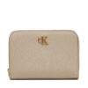 Малък дамски портфейл Calvin Klein Minimal Monogrm Lthr Med Flap Zi LV04F1064G Кафяв цвят на ниска цена