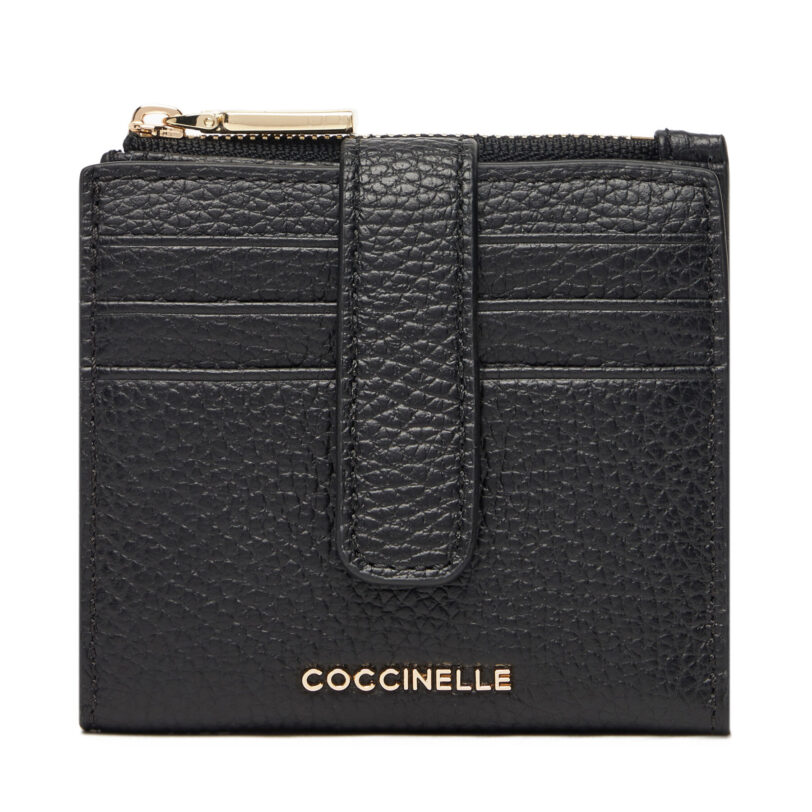 Малък дамски портфейл Coccinelle MW5 Metallic Soft E2 MW5 11 F7 01 Черен цвят на ниска цена