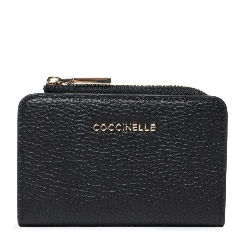 Малък дамски портфейл Coccinelle MW5 Metallic Soft E2 MW5 17 01 01 Черен цвят на ниска цена