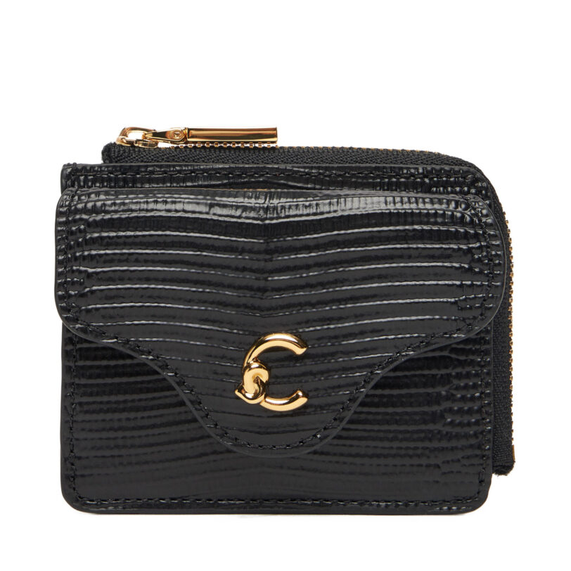 Малък дамски портфейл Coccinelle TBN Coccinelle C-Me Lizard E2 TBN 17 B6 01 Черен цвят на ниска цена